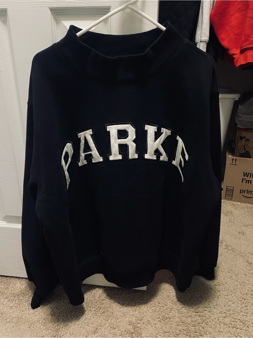Parke Mockneck Black with White Letters